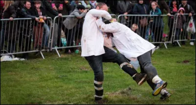 Ce sport consiste à donner des coups de pieds dans les tibias de son adversaire pour le mettre au sol, il s'agit du ...