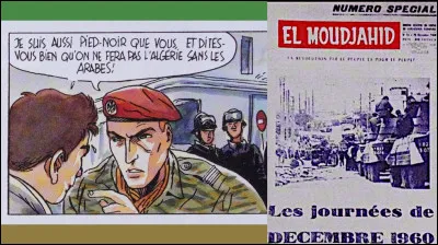 Toute l'année 1960, chaque tendance exprime/imprime ses opinions lors d'actions aux violences plus assumées que "calculées". Au rouge sang s'ajoute une autre couleur dans les rues algéroise. Laquelle ?