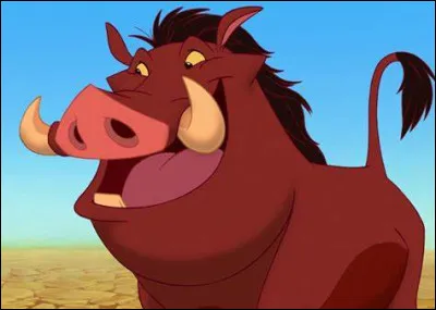 Qui est ce phacochère qui devient le père de substitution de Simba le petit lion égaré, personnage du film "le Roi lion" ?