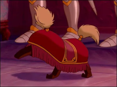 Qui est ce chien joyeusx et joueur qui vit dans un château, personnage du film "la Belle et la Bête" ?