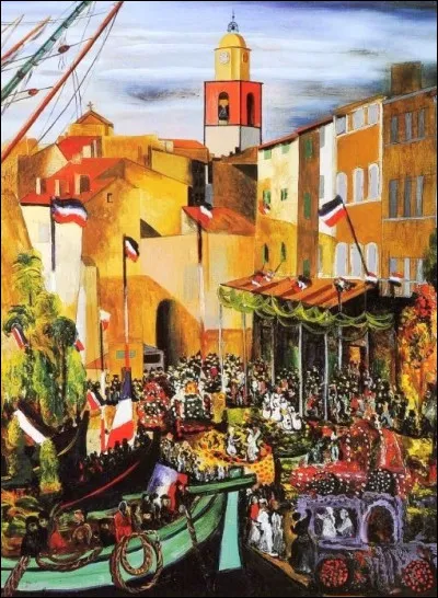 Quel peintre a immortalisé cette "Fête des fleurs à saint-Tropez" ?