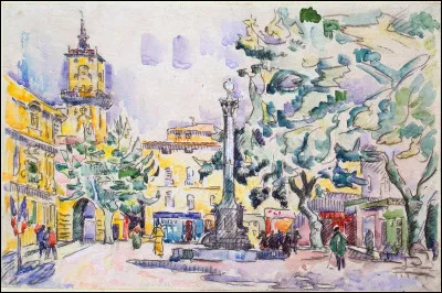 Qui a représenté "La Place de l'Hôtel de ville à Aix-en-Provence" ?