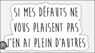 Ton principal défaut est :