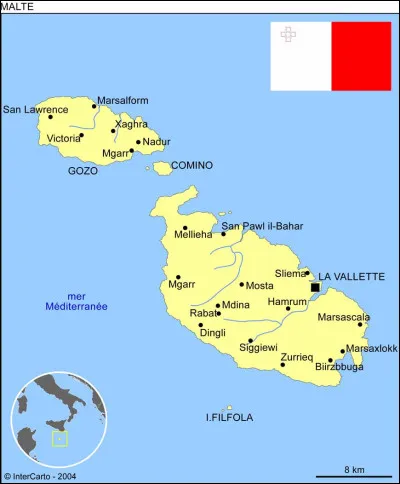 Quelle commune n'est pas située à Malte ?