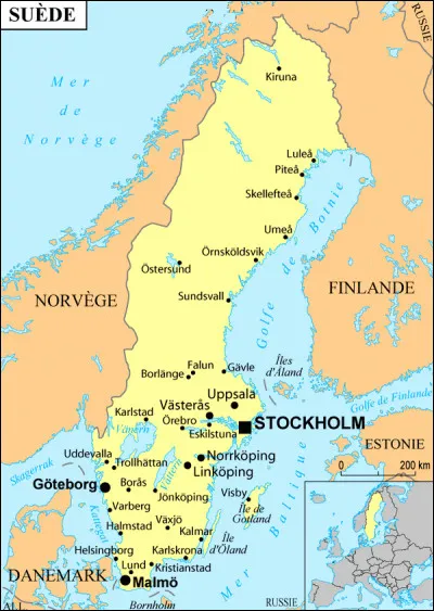 Quelle commune n'est pas située en Suède ?