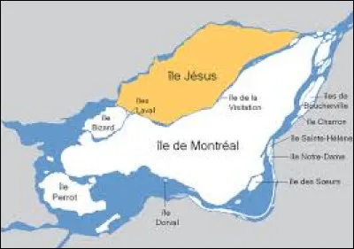 L'ÎLE JESUS - Une ville, homonyme d'une ville française, occupe la totalité de cette île, laquelle ?