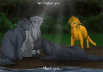 Livre 5 : Quelle phrase est prononcée par Patte de Brume quand elle pardonne Étoile Bleue de l'avoir abandonnée elle et Pelage de Sylex ?