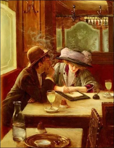 Qui est l'auteur de cette toile représentant une scène de bar ?