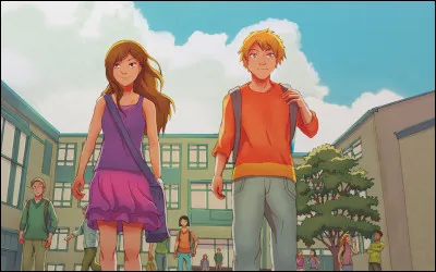 Tu rentres avec ton/ta meilleur(e) ami(e).
Cest là que ton crush vient te voir.
Il/elle te dit