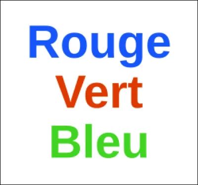 Quelle est la couleur écrite en rouge ?