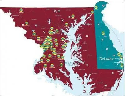 Par quel autre petit Etat le Delaware est-il bord  l'ouest et au sud ?