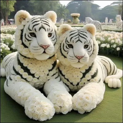 Les tigres blancs aux yeux foncés, rayés de noir existent-ils, et si oui de quelle modification génétique sont-ils atteints ?
(photo uniquement décorative)