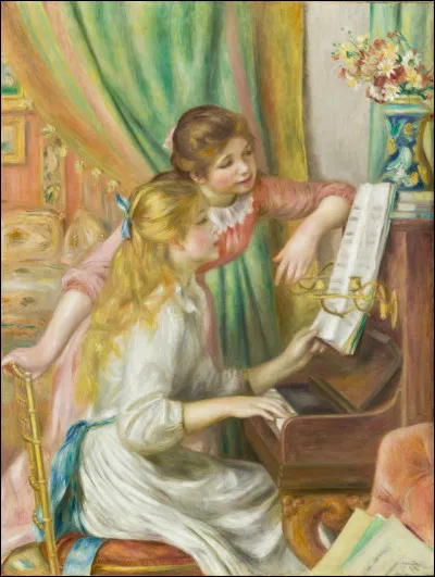 Quel artiste a représenté sur cette toile exposée au musée d'Orsay, les "Jeunes Filles au piano'' ?