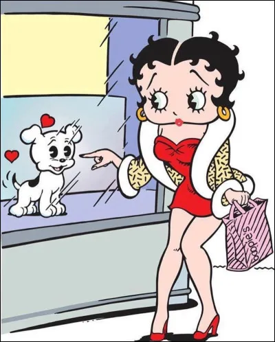 On ne présente plus Betty Boop, l'héroïne des studios Fleischer ! Elle a eu deux chiens. Quel est le nom du petit chien blanc en photo avec elle ?