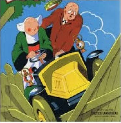 Quel est le titre de cette bande dessinée, parue en 1927, où l'on voit Bécassine conduisant un bolide ?