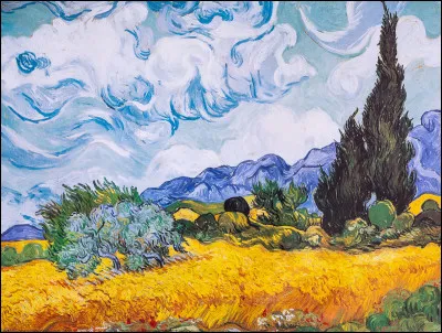 Qui a peint cette toile, intitul&eacute;e "Champ de bl&eacute; avec cypr&egrave;s" ?