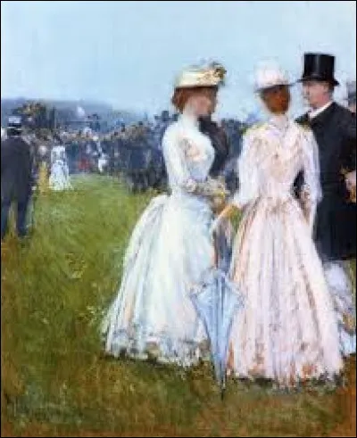 En 1887, quel artiste américain a exécuté cette peinture intitulée ''At the Grand Prix de Paris'' ?