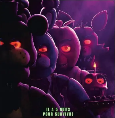 Quel film, que l'on peut voir sur Netflix, est illustré par ce poster ?
Petit résumé = Un veilleur de nuit surveille une pizzeria un peu spéciale. Si la journée, elle est environnée par de gentilles peluches en animatronics, celles-ci se transforment la nuit en créatures meurtrières.