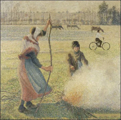 À qui doit-on cette scène représentant une "Jeune paysanne faisant du feu" ?