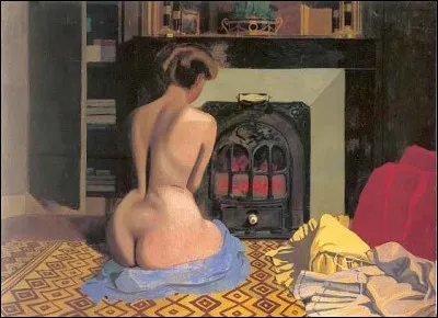 Quel artiste a représenté cette femme accroupie devant la cheminée ?