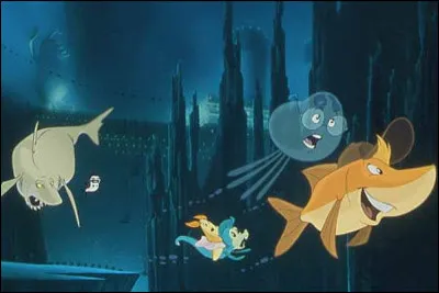 Dans le film "Gloups ! Je suis un poisson", quel poisson après avoir bu l'antidote, acquiert l'intelligence humaine ?