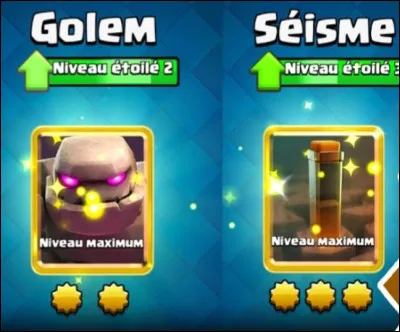 Laquelle de ces cartes peut être améliorée avec les 3 étoiles ?