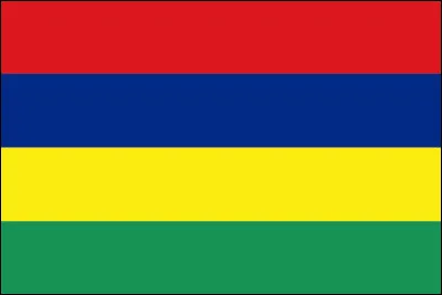 Quel pays insulaire a pour symbole un drapeau de 4 bandes horizontales de proportions identiques et de couleurs différentes ?