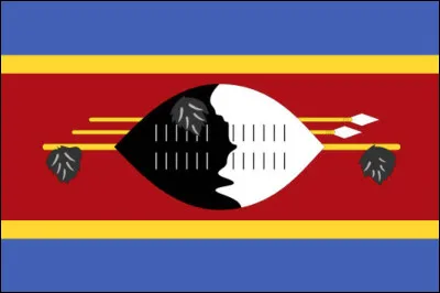 Quel pays a pour symbole un drapeau avec au centre un bouclier zoulou couvert de peau de boeufs noire et blanche avec 2 sagaies et un bâton zoulou à plumes ?