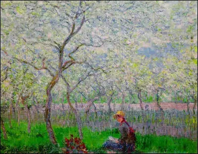 Le 15 avril est consacré à la Journée mondiale de l'art. C'est pour moi l'occasion de vous demander qui a réalisé cette toile illustrant le mois d'avril et intitulée "Un verger au printemps" ?