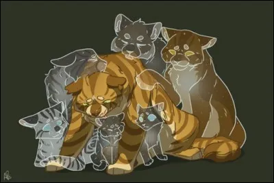 Étoile de Feu secoue la tête, furieux. "Nuit Noire, tu es bannie. Va-t'en de ce clan. Peut-être que la Forêt Sombre t'accueillera, à ta mort. J'espère que non. J'espère que tu n'iras nulle part, après ta mort. Va-t'en, j'ai dit !"