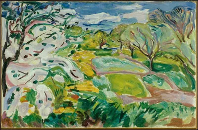 À qui appartient le tableau "Arbres et fleurs dans le vent" ?