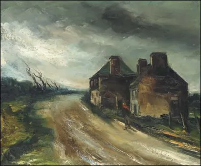 Qui a peint la toile intitulée "Coup de vent sur la route" ?