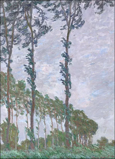 Qui a peint "Effet de vent, série de peupliers" ?