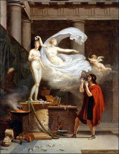 Couple de la mythologie grecque où il est question dune métamorphose, de statue en femme