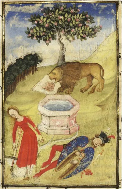 Elle, elle se suicide car, lui, il sest donné la mort en pensant quelle avait été dévorée par une bête fauve.