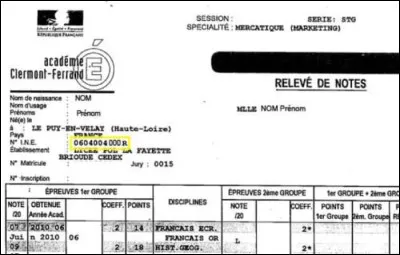 Parlons scolarité : À quoi correspond le "N" du sigle (INE) ?