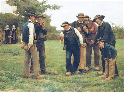 Quel peintre breton a immortalisé le jeu de boules en bois en 1887 ?