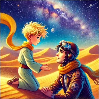 Quand il arrive sur Terre, dans quel désert rencontre-t-il le pilote tombé en panne avec son avion, qui n'est autre que Saint-Exupéry ?