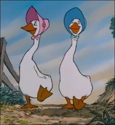 Comment s'appellent les oies jumelles présentes dans le dessin animé "Les Aristochats" ?