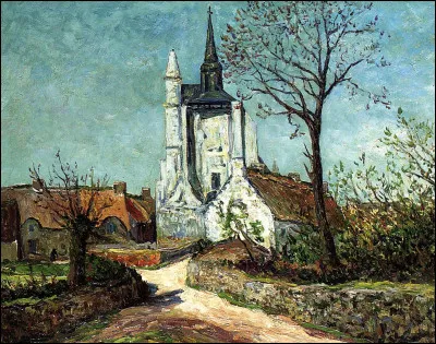 Qui a peint "Le village et la chapelle de Sainte-Avoye (Morbihan)" ?