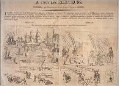 L'affiche électorale canadienne de l'image utilise déjà des bulles bien avant les premières bandes dessinées. En quelle année, marquée en France par la première abolition de la monarchie, cette affiche fut-elle produite ?