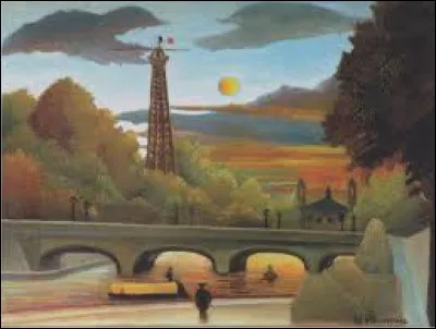 Entre 1896 et 1898, quel naïf a réalisé cette toile intitulée ''Vue de la tour Eiffel'' ?