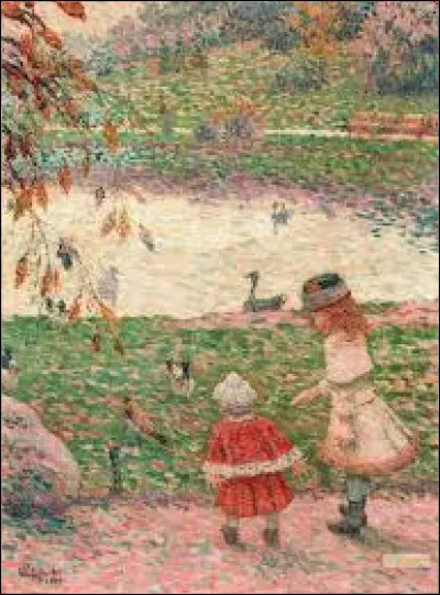 Parmi ces trois postimpressionnistes, lequel a réalisé ce tableau nommé ''Les Enfants au parc Montsouris'' ?