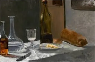Quel impressionniste a réalisé cette toile intitulée ''Nature morte avec une bouteille, une carafe, du pain et du vin'' ?