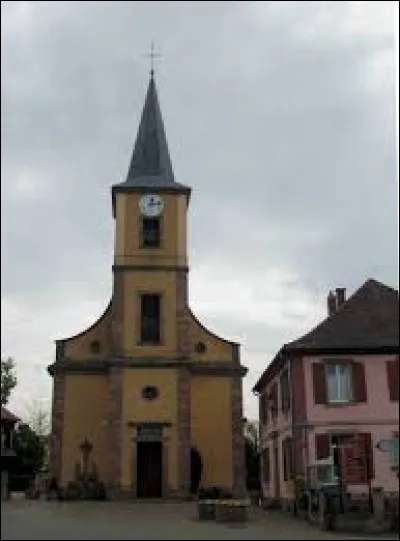 Voici l'&eacute;glise Saint-Sigismond &agrave; Matzenheim. Commune de l'arrondissement de S&eacute;lestat-Erstein, sur les bords de l'Ill, elle se situe dans le d&eacute;partement ...