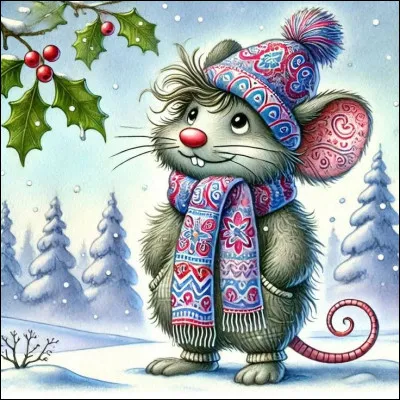 Que porte cette souris autour de son cou ?