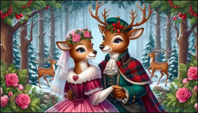 Voici enfin une image de bonheur entre le renne et sa biche !