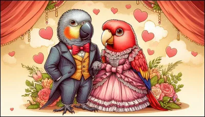 Ce couple est form&eacute; d'un perroquet et d'une perruche. Qui sont-ils ?