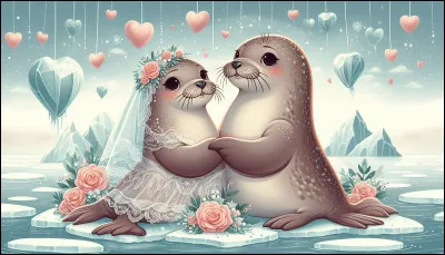 On reconna&icirc;t deux phoques qui se disent des mots d'amour !