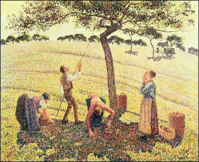 Camille Pissarro nous fait découvrir la cueillette des pommes dans une ville de l'Oise où il a habité :